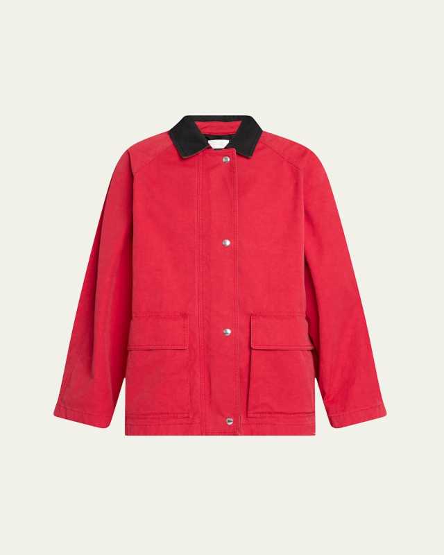 Elodianna Long-Sleeve Cotton Utility Jacket